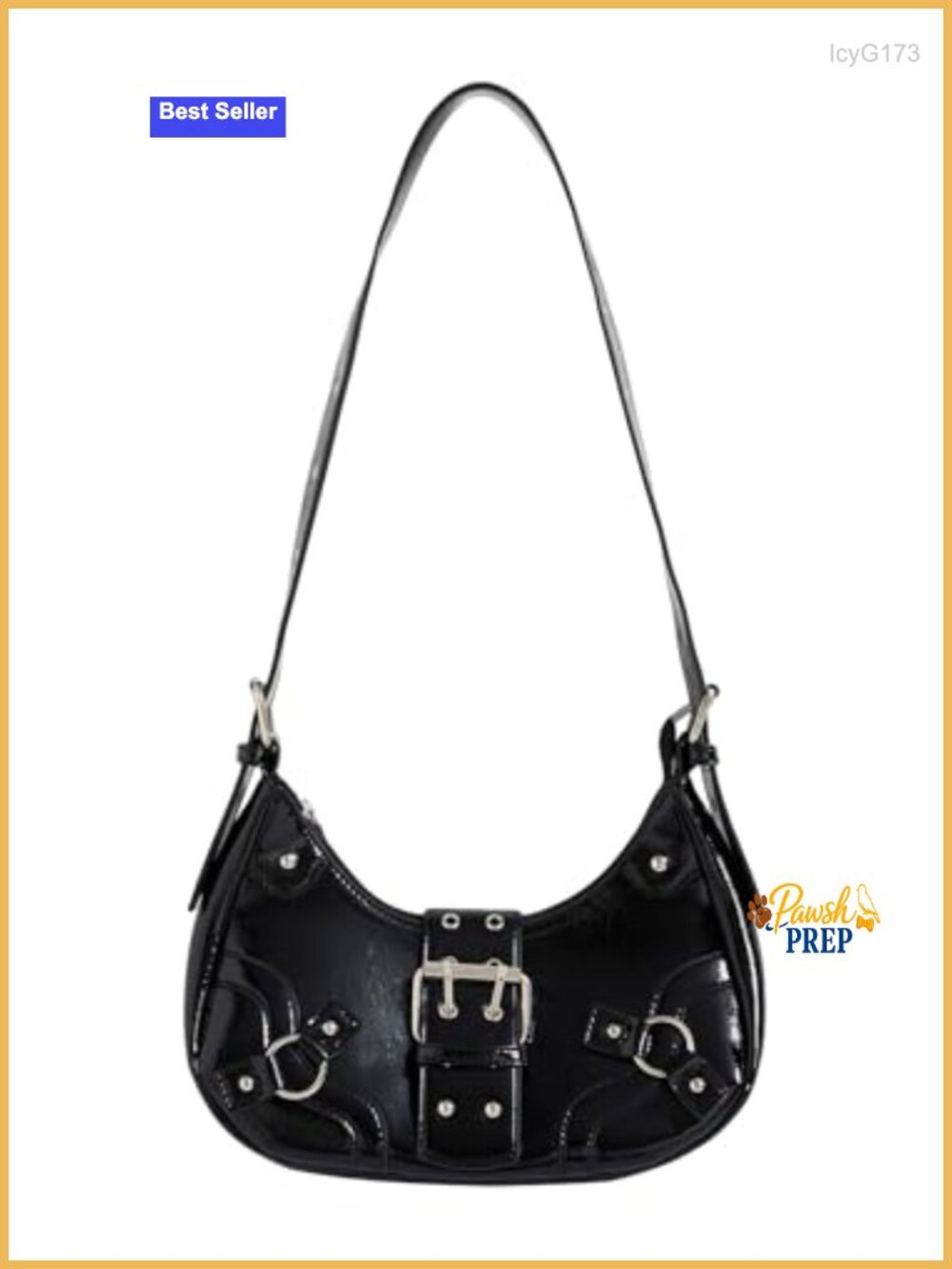 Verdusa Y2K Goth Handbag Studded PU Leather Clutch Shoulder Bag Punk